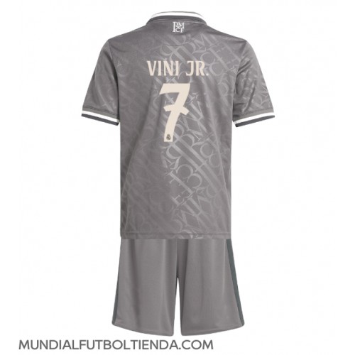 Camiseta Real Madrid Vinicius Junior #7 Tercera Equipación Replica 2024-25 para niños mangas cortas (+ Pantalones cortos)